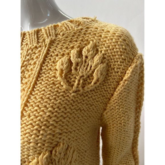 Yellow Large Stitch Knit Vintage Sweater size Medium - Picture 3 of 15